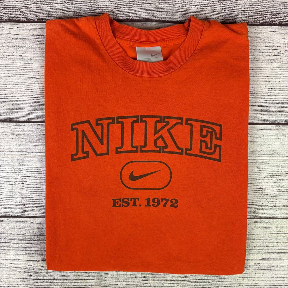 Vintage Nike Silver Tag Orange Spell Out T-shirt